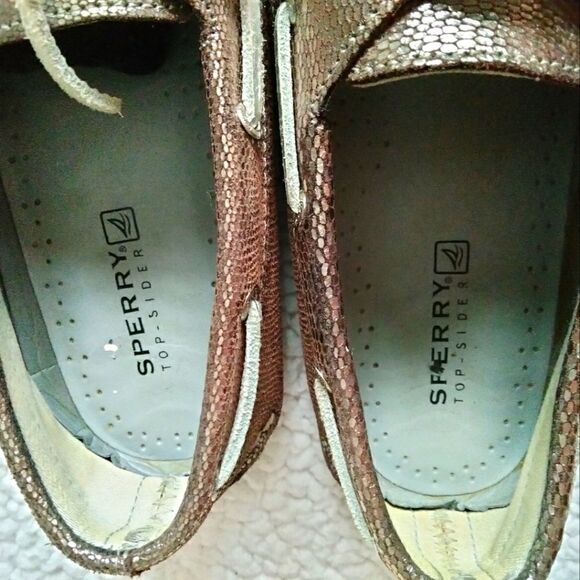 Sperry's Topsiders Sz9.5 Bronze Shakeskin - Picture 6 of 9